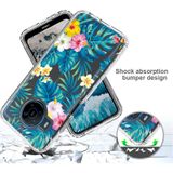 Voor Nokia X100 PC+TPU Transparant Painted Phone Case (Banana Leaf)