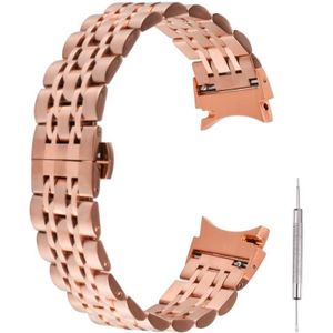 Voor Samsung Galaxy Watch4 40mm / 44mm Seven-Bead Roestvrijstalen Vervanging Strap Horlogeband (Rose Gold)