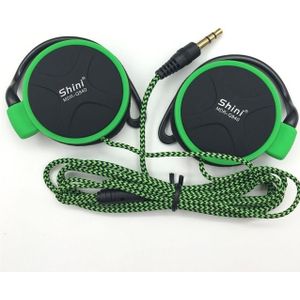 Shini Q940 3.5 mm Super Bass EarHook oortelefoon voor MP3-speler computer mobiel (groen geen MIC)