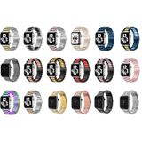 Vouw gespeld 3 kralen roestvrijstalen horlogeband voor Apple Watch Series 7 45 mm / 6 &amp; SE &amp; 5 &amp; 4 44mm / 3 &amp; 2 &amp; 1 42 mm (zwart roze)
