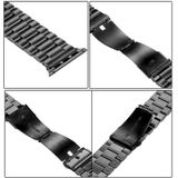 Vouw gespeld 3 kralen roestvrijstalen horlogeband voor Apple Watch Series 7 45 mm / 6 &amp; SE &amp; 5 &amp; 4 44mm / 3 &amp; 2 &amp; 1 42 mm (zwart roze)