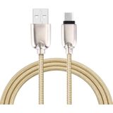 1M Geweven stijl metaal hoofd 108 koper Cores USB-C / Type-C naar USB Data Sync laad Kabel  Voor Samsung Galaxy S8 &amp; S8 PLUS / LG G6 / Huawei P10 &amp; P10 Plus / Xiaomi Mi 6 &amp; Max 2 nl andere Smartphones(Goud)