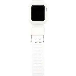 TPU + Silicone Integrated Watch Strap For Apple Watch Series 7 45mm / 6&amp;SE&amp;5&amp;4 44mm / 3&amp;2&amp;1 42mm(White)