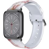 Ademende TPU-horlogeband voor Apple Watch-serie 8 &amp; 7 41 mm / SE 2 &amp; 6 &amp; SE &amp; 5 &amp; 4 40 mm / 3 &amp; 2 &amp; 1 38 mm (roze marmer)