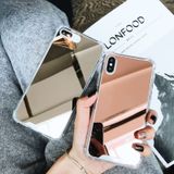 Luxe plating spiegel acryl TPU Case voor iPhone XR (Rose)
