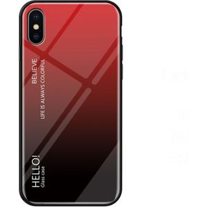 Gradiënt kleur glas Case voor iPhone XS Max (rood)