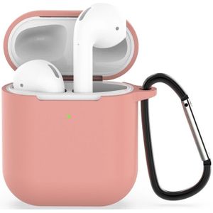 Draadloze koptelefoon schokbestendig silicone beschermhoes voor Apple AirPods 1/2 (roze)