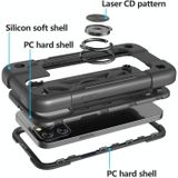 Shockproof Silicone + PC Protective Case with Dual-Ring Holder For iPhone 12 mini(Black)