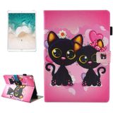 iPad Pro 10.5 inch horizontaal Schattig katten patroon PU leren Flip Hoesje met houder  slaap / ontwaak functie en opbergruimte voor pinpassen