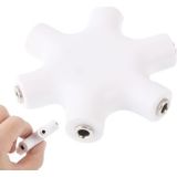 6 poorten 3.5mm Stereo Female Jack Adapter  Voor iPhone 5 / iPhone 4 &amp; 4S / 3 g / 3G / iPad 4 / iPad mini 1 / 2 / 3 / nieuwe iPad / iPad 2 / iTouchwit