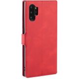 Dg. MING retro olie kant horizontale flip case met houder &amp; kaartsleuven &amp; portemonnee voor Galaxy Note 10 + (rood)