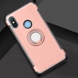 Magnetische Armor Beschermhoes voor Xiaomi Redmi Note 6  met 360 graden rotatieringhouder (roségoud)