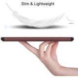 Voor Huawei MediaPad M5 Lite 10.1 Dual-vouwen Horizontale Flip Tablet Lederen Case met Houder &amp; Sleep / Wake-up-functie (Wijnrood)