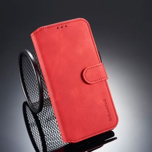 Dg. MING retro olie kant horizontale flip case voor iPhone XR  met houder &amp; kaartsleuven &amp; portemonnee (rood)