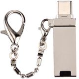 Mini aluminiumlegering USB 2.0 Female naar USB-C / Type-C Male Connector-poortadapter met ketting  Voor Samsung Galaxy S8 &amp; S8 PLUS / LG G6 / Huawei P10 &amp; P10 Plus / Oneplus 5 / Xiaomi Mi6 &amp; Max 2 / en andere Smartphones(Goud)