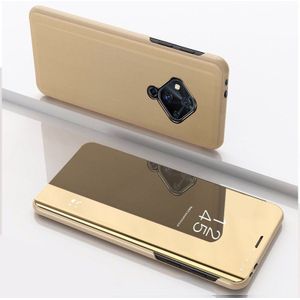 Voor VIVO V17 Vergulde Spiegel horizontale flip cover met stand mobiele telefoon Holster (Goud)