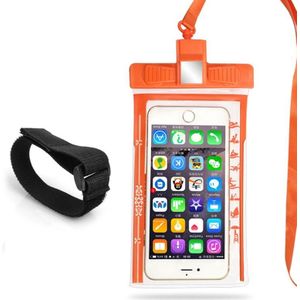 3 stks Mobiele Telefoon Waterdichte Tas Zwemmen Duiken Mobiele Telefoon Verzegelde Beschermhoes Met Survival Fluiting  Specificatie: Armband (Oranje)