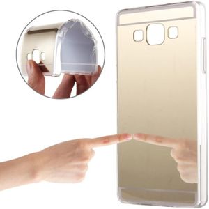 Voor Galaxy A8 / A800 galvaniseren spiegel TPU beschermhoes (goud)