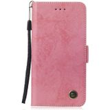 Multifunctionele horizontale Flip retro lederen draagtas met kaartsleuf &amp; houder voor Galaxy J7 2018 (roze)