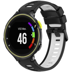 Voor Garmin Forerunner 230 tweekleurige siliconen horlogeband (zwart + wit)