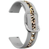 Voor Samsung Galaxy Watch 5 Pro 45 mm verticale nerfdruk siliconen horlogeband (grijze luipaardprint)