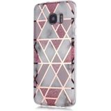 Voor Galaxy S7 edge Plating Marble Pattern Soft TPU Protective Case (Pink)