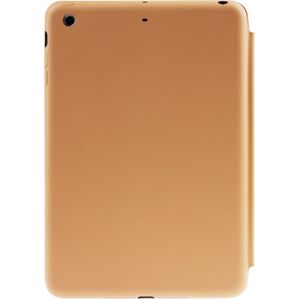 3-vouw Naturally Treated lederen Smart hoesje met slaap / wekker functie &amp; houder voor iPad mini 1 / 2 / 3 (Oranje)