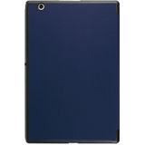 Sony Xperia Z4 Tablet horizontaal PU leren Flip Hoesje met drievouws houder (donker blauw)