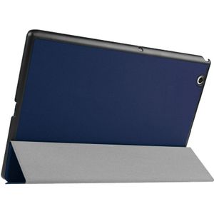 Sony Xperia Z4 Tablet horizontaal PU leren Flip Hoesje met drievouws houder (donker blauw)