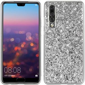 Glitter poeder schokbestendig TPU Case voor Huawei P30 (zilver)