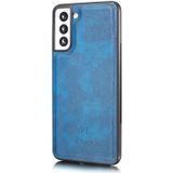 Voor Samsung Galaxy S21+ 5G DG. MING Crazy Horse Texture Flip Afneembare magnetische lederen kast met houder &amp; kaartslots &amp; portemonnee(blauw)