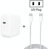 2 in 1 PD3.0 30W USB-C / Type-C Travel Charger met afneembare voet + PD3.0 3A USB-C / Type-C naar USB-C / Type-C Fast Charge Data Cable Set  Kabellengte: 2 m  US Plug
