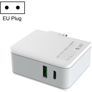LDNIO A4403C 30W PD + Auto-ID opvouwbare snelle reislader met 1M USB-C / TYPE-C-kabel  EU-stekker