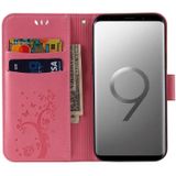 Voor Samsung Galaxy S9 reliëf Lucky Tree Horizontal Flip Lederen Case met Houder &amp; Card Slot &amp; Wallet &amp; Lanyard (Pink)