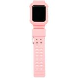 TPU + Silicone Integrated Watch Strap For Apple Watch Series 7 45mm / 6&amp;SE&amp;5&amp;4 44mm / 3&amp;2&amp;1 42mm(Pink)