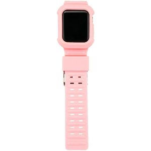 TPU + Silicone Integrated Watch Strap For Apple Watch Series 7 45mm / 6&amp;SE&amp;5&amp;4 44mm / 3&amp;2&amp;1 42mm(Pink)