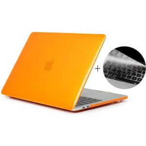 MacBook Pro 13.3 inch met Touchbar (A1706 - EU versie) 2 in 1 Kristal patroon beschermende Hardshell ENKAY Hat-Prince behuizing met ultra-dun TPU toetsenbord Cover (Oranje)