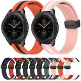 Voor Samsung Galaxy Watch 42 mm 20 mm opvouwbare magnetische sluiting siliconen horlogeband (roze + wit)