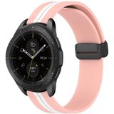 Voor Samsung Galaxy Watch 42 mm 20 mm opvouwbare magnetische sluiting siliconen horlogeband (roze + wit)