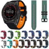 Voor Garmin Fenix 5x 26mm Silicone Sports Two-Color Watch Band (Orange+Black)