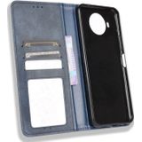 Voor Nokia 8.3 5G Magnetic Buckle Retro Crazy Horse Texture Horizontale Flip Lederen Case  met Holder &amp; Card Slots &amp; Photo Frame(Blauw)