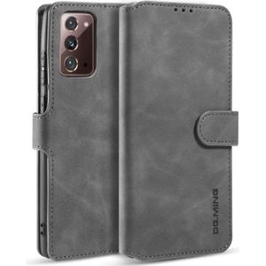 Voor Samsung Galaxy Note20 DG. MING Retro Oil Side Horizontale Flip Case met Holder &amp; Card Slots &amp; Wallet(Gray)