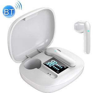 JS36 Bluetooth 5.0 TWS Semi-in-Ear Stereo True Wireless Bluetooth Oortelefoon (White)