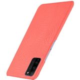 Voor Huawei Honor 30 Youth/Honor 30 Lite Schokbestendige Krokodiltextuur PC + PU Case(Rood)