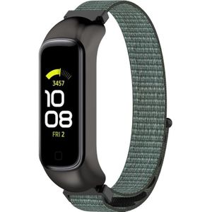 Voor Samsung Galaxy Fit 2 SM-R220 Nylon Loop Horlogeband (Grijs + Zwart Frame)