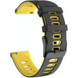 20mm voor Garmin VivoActive 3 / Venu Universal Two-Color Silicone Vervanging Strap Horlogeband (zwart geel)