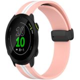 Voor Garmin Forerunner 158 20mm opvouwbare magnetische sluiting siliconen horlogeband (roze + wit)