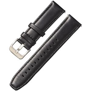 22mm Smart Quick Release Strap Sheepshin Soft Silicone Strap voor Huawei GT2 46mm (Black Silver Buckle)