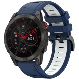 Voor Garmin EPIX Gen 2 22 mm tweekleurige sport siliconen horlogeband (middernachtblauw + wit)