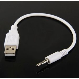 USB naar 3.5mm Jack Data Sync &amp; Charge-kabel voor iPod shuffle 1e /2nd/3rd Generation  lengte: 15.5cm(White)